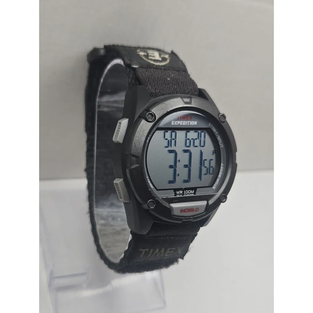 Timex Expedition T49949 Mens Digital Indiglo Chrono Timer 100M Watch New Battery